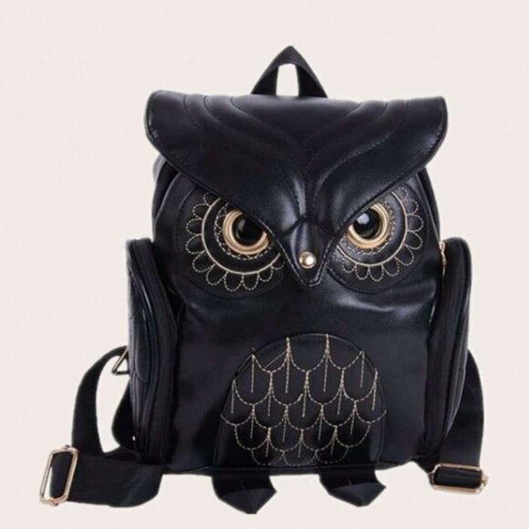 Owl Crossbody Backpack Bag Black NWT main image 4